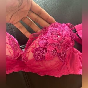 Pink intricate bra